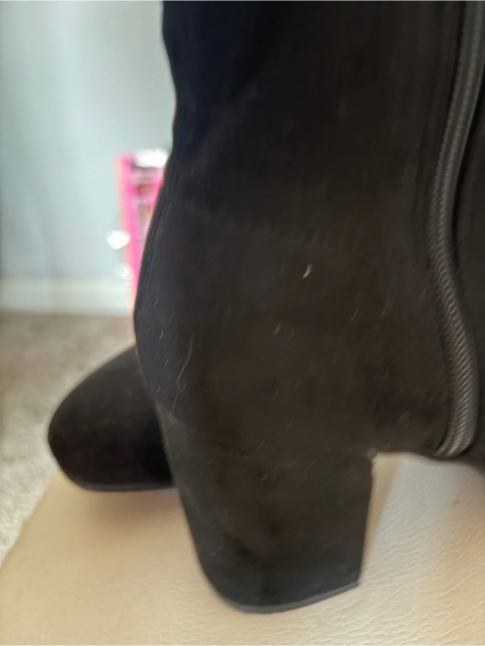 Rachel Zoe Black Suede Sock Ankle Booties with Block Heel